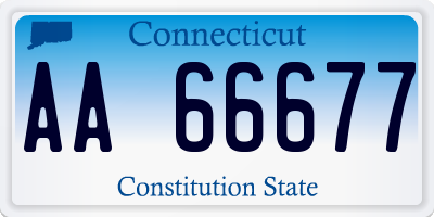 CT license plate AA66677