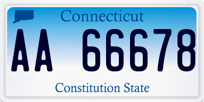 CT license plate AA66678