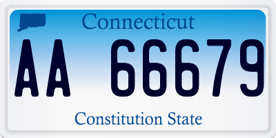 CT license plate AA66679