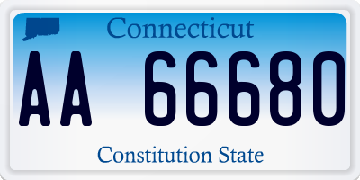 CT license plate AA66680