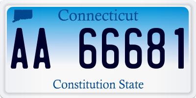 CT license plate AA66681