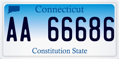 CT license plate AA66686