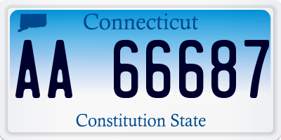 CT license plate AA66687