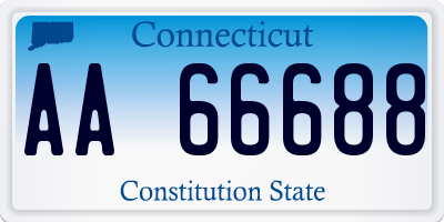 CT license plate AA66688