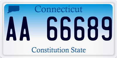 CT license plate AA66689