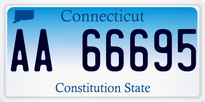 CT license plate AA66695