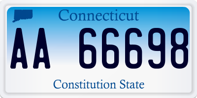 CT license plate AA66698