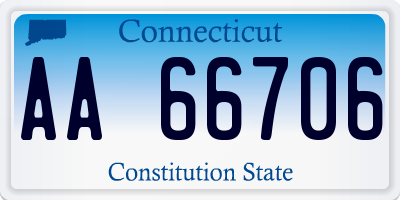 CT license plate AA66706