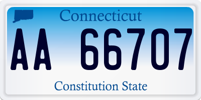 CT license plate AA66707