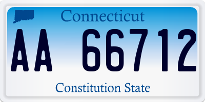 CT license plate AA66712