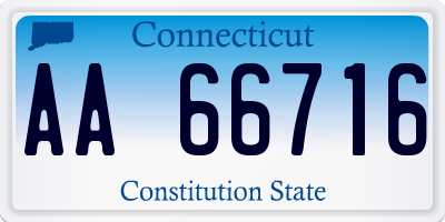 CT license plate AA66716