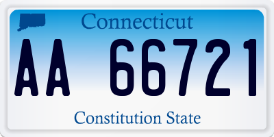 CT license plate AA66721