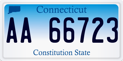 CT license plate AA66723