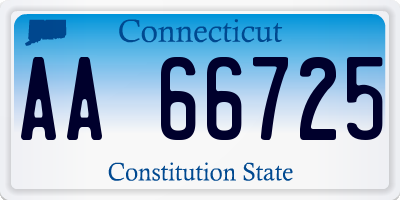 CT license plate AA66725