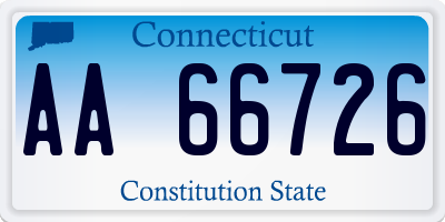 CT license plate AA66726