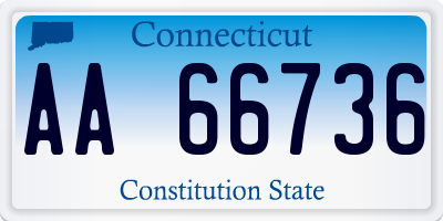 CT license plate AA66736