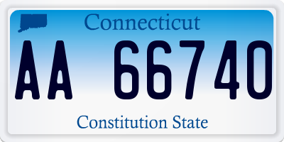 CT license plate AA66740