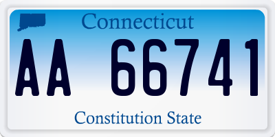 CT license plate AA66741