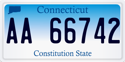 CT license plate AA66742