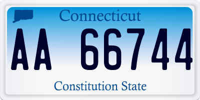 CT license plate AA66744