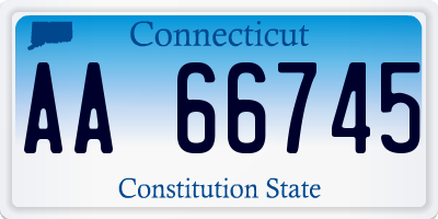 CT license plate AA66745