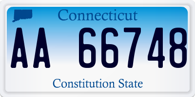 CT license plate AA66748