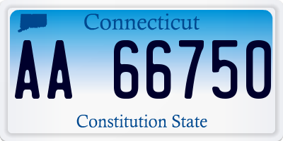 CT license plate AA66750