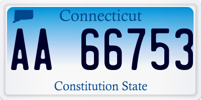 CT license plate AA66753