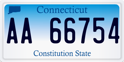 CT license plate AA66754