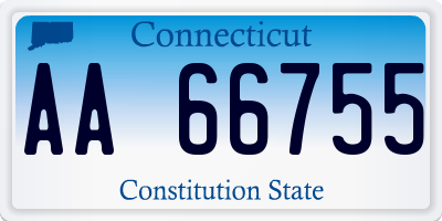 CT license plate AA66755