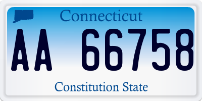 CT license plate AA66758