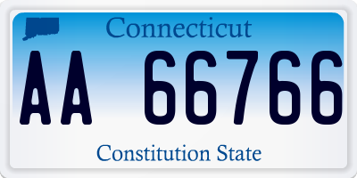 CT license plate AA66766