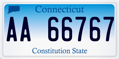 CT license plate AA66767