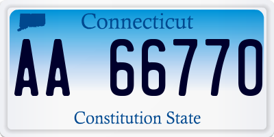 CT license plate AA66770