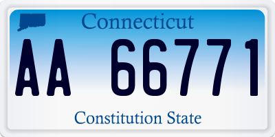 CT license plate AA66771