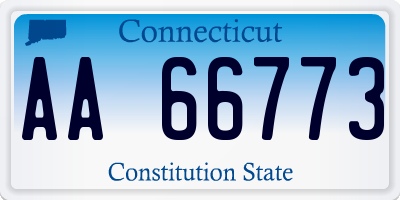 CT license plate AA66773