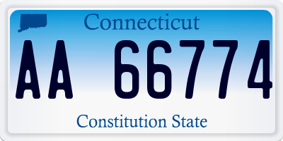 CT license plate AA66774