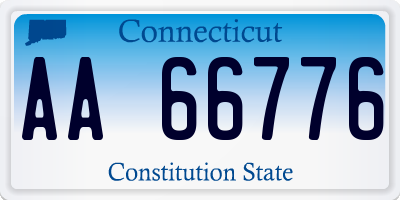 CT license plate AA66776