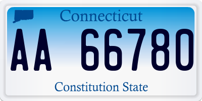 CT license plate AA66780