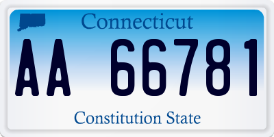 CT license plate AA66781