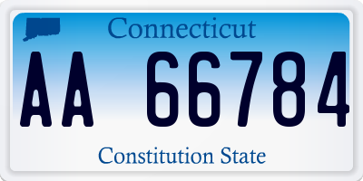 CT license plate AA66784