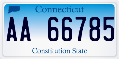 CT license plate AA66785