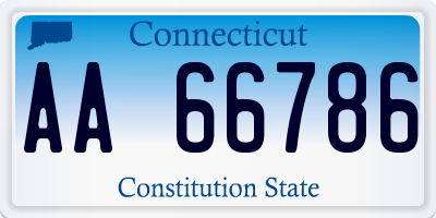 CT license plate AA66786