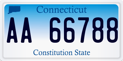 CT license plate AA66788