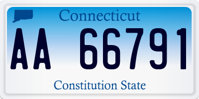 CT license plate AA66791