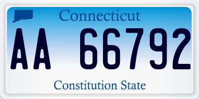 CT license plate AA66792