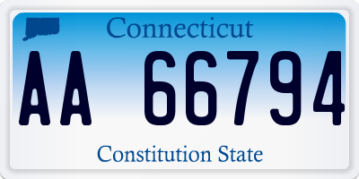 CT license plate AA66794