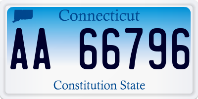 CT license plate AA66796