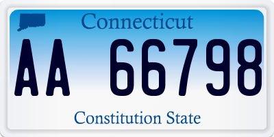 CT license plate AA66798