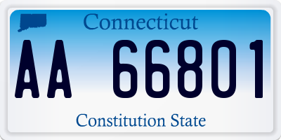 CT license plate AA66801